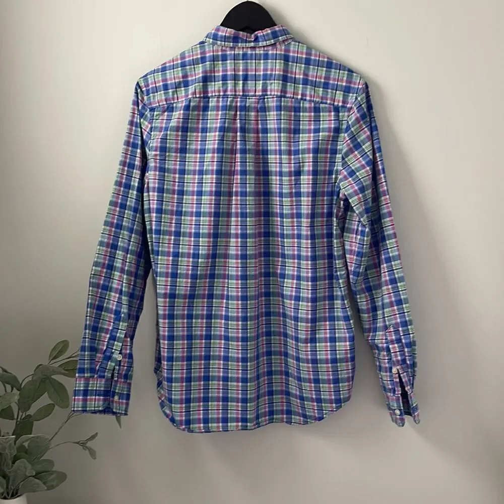 Ralph Lauren Boys Button Down Shirt. Size XL (18-20) Blue/pink/green plaid‎